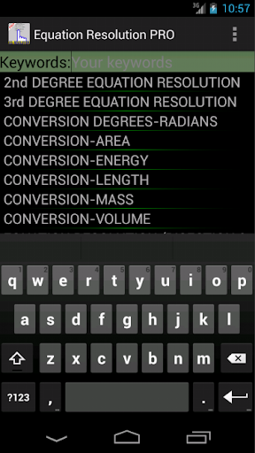 Android application Equations Resolution PRO screenshort