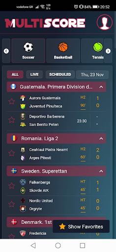 Android application Multiscore screenshort