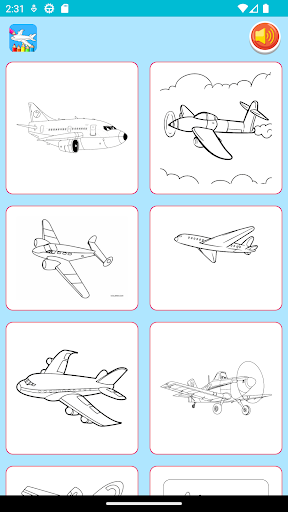 airplane cartoon coloring Screen 2