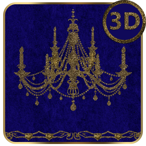 Blue Gold Chandelier 3D Next L 1.1 Icon