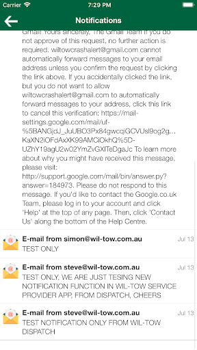 Service Provider Tow Call