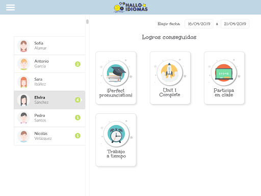 Hallo Idiomas Profesor Screen 2