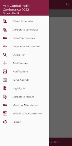 Axis Capital Events Screen 2