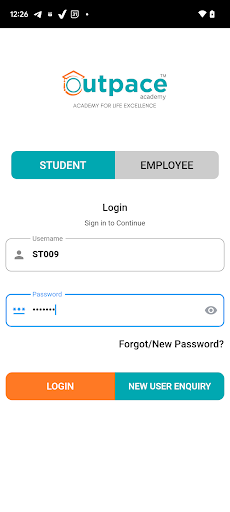 Android application Outpace Academy screenshort