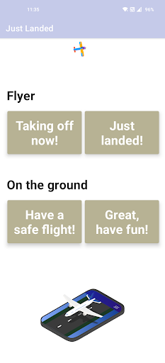 Android application Just Landed screenshort