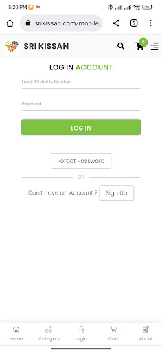 Android application Srikissan screenshort