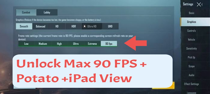 Epic gfx tool 90 FPS PUBG 12.0 APK screenshots 11