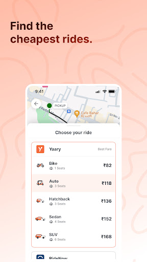 Android application Yaary – Auto, Cab & Bike-Taxi screenshort