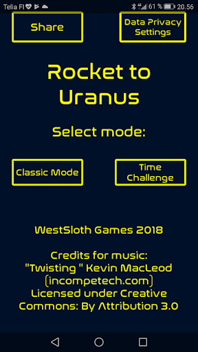 Rocket to Uranus Game! Screen 2