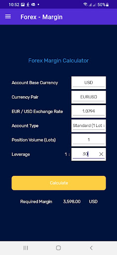 Margin Calculator Screen 3