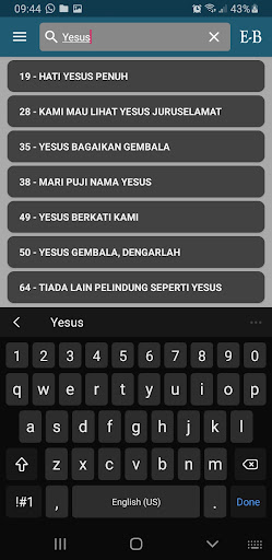 Lagu Sion Screen 3