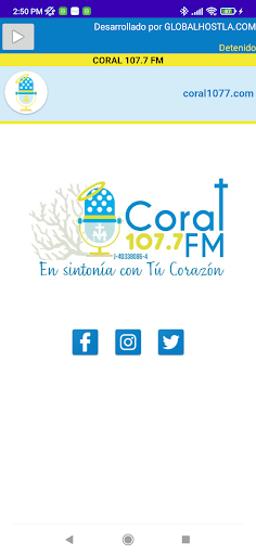 Android application CORAL 107.7 FM screenshort