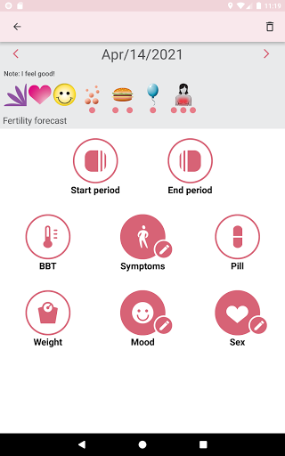 Screenshot of WomanLog Period Calendar