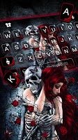 screenshot of Spooky Skeleton Love Keyboard Theme