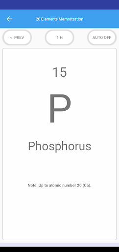 20 Elements Memorization Screen 3