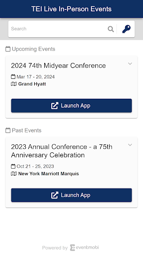 Android application TEI Live In-Person Events screenshort