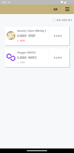 STOY - Blockchain Wallet Screen 2
