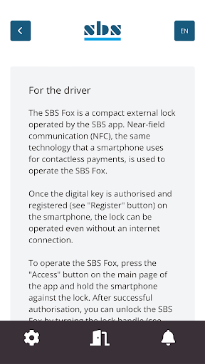 SBS Digital Key Screen 2