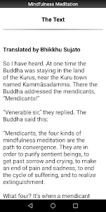 Mindfulness Meditation Sutta