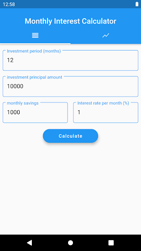 monthly compound interest Screen 2