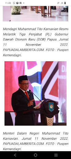 Android application Berita Papua screenshort