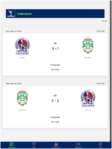 Liga Nacional de Honduras Screen 3
