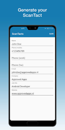 Android application ScanTacts - Digital QR Busines screenshort