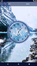 Winter Snow Clock Wallpaper poster 5