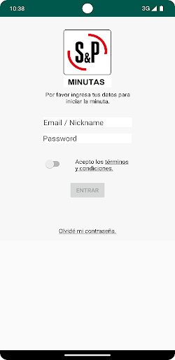 Android application Minutas SP screenshort