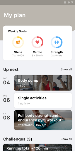 Android application Sportclub do-it screenshort
