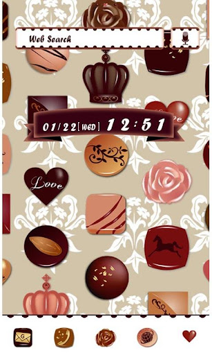 Android application Chocolate Love Theme +HOME screenshort
