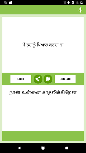 Tamil-Punjabi Translator Screen 2