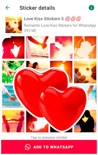 Romantic Love Kiss Stickers Screen 3