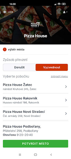 Android application Pizza House Podbořany screenshort