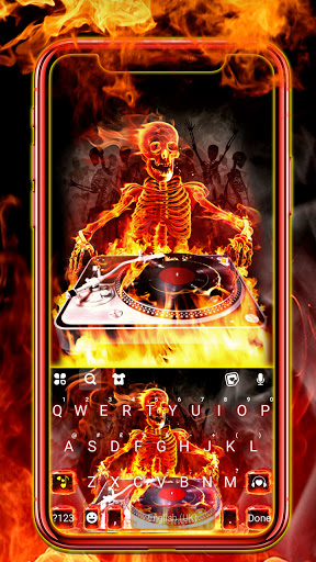 Android application Fire Skull DJ Keyboard Backgro screenshort