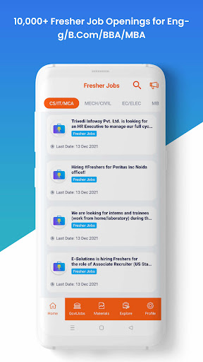 Android application Freshment: Fresher Jobs Search screenshort