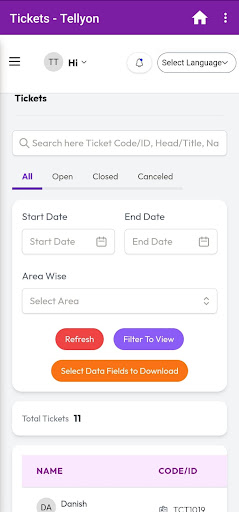 Tellyon Technician Screen 2