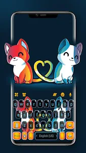 Cute Cat Love Tastatur-Thema