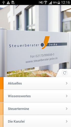 Android application Steuerberater Jeske screenshort