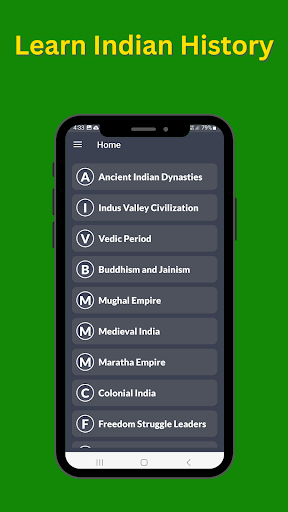 Android application Inidan History Quiz screenshort