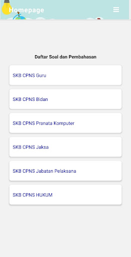 Android application Kumpulan Soal Latihan SKB SKD screenshort