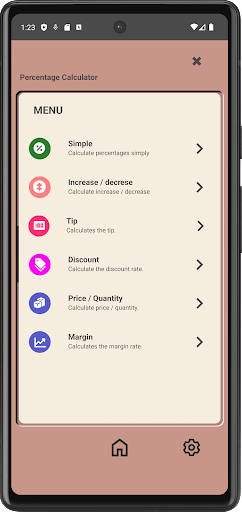 Android application 퍼센트 계산기(Percentage Calculator) screenshort