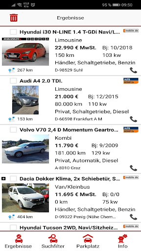 Android application AutoradarX Autosuche screenshort