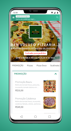 Android application Ben Voluto Pizzaria screenshort