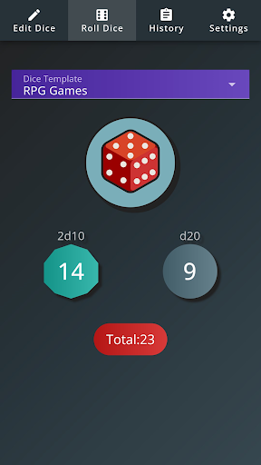 Android application My Dice Roller screenshort