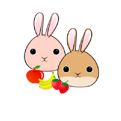ラビとモカとフルーツ logo