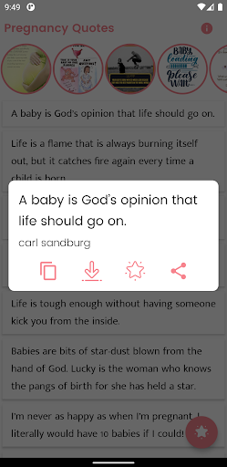 Android application Pregnancy Quotes and Sayings screenshort