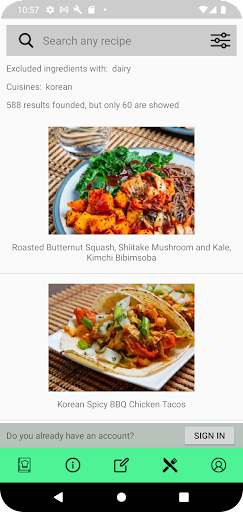 Android application My Intolerance Food screenshort