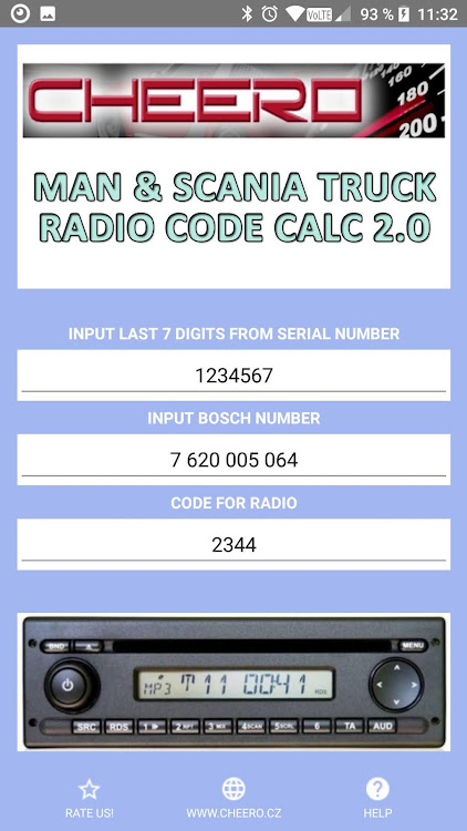 RADIO CODE for SCANIA TRUCK - 1.1.1 - (Android)