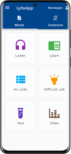 LytteApp : Learn 28K Phrases Screen 2